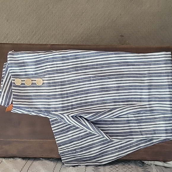 Wide leg tori burch pants with faux buttons - Picture 2 of 4